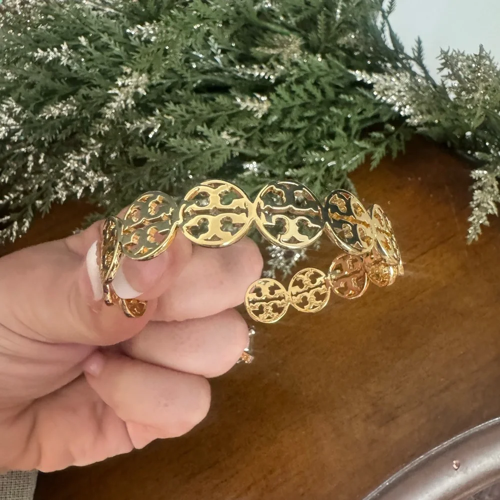 Tory Burch • Gold Logo Cuff Open Bracelet $158
